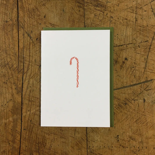 Candy Cane Letterpress Card
