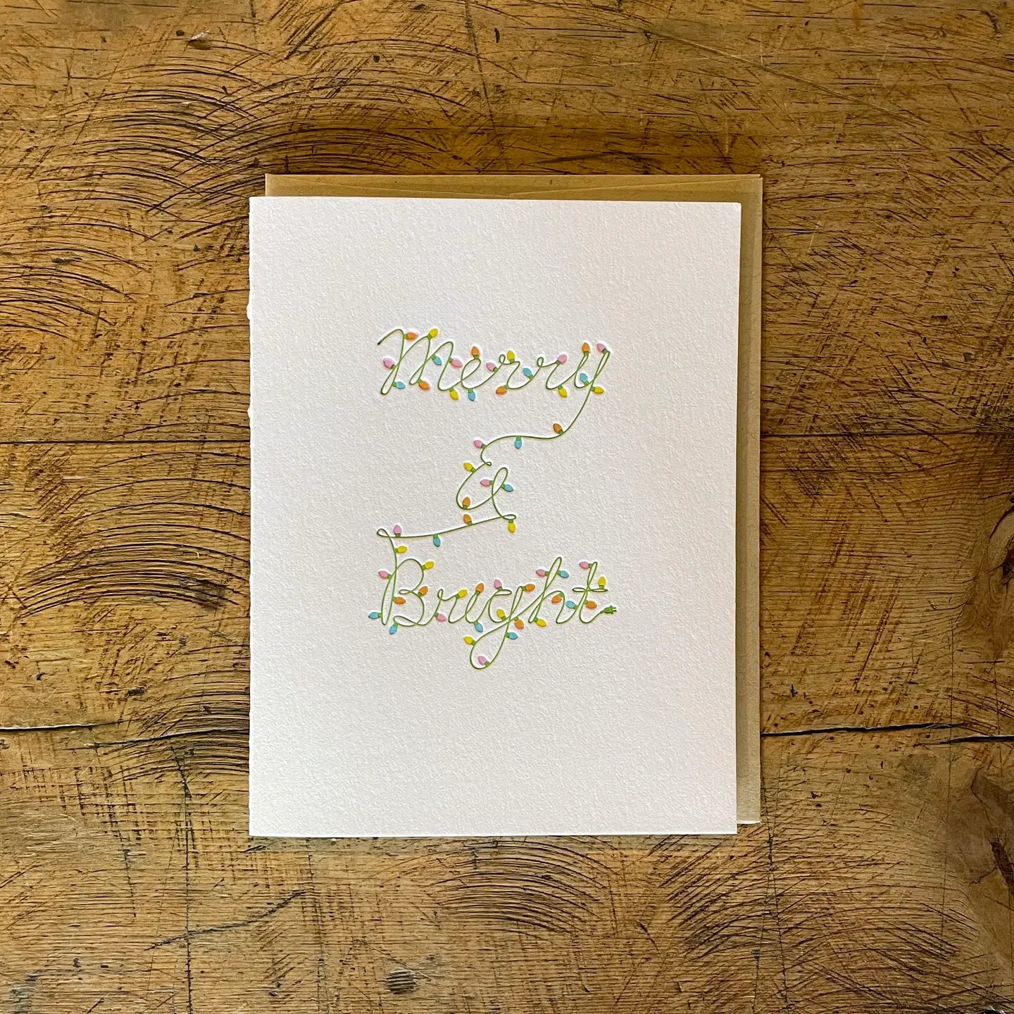 Merry & Bright Letterpress Card
