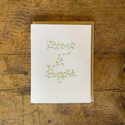 Merry & Bright Letterpress Card