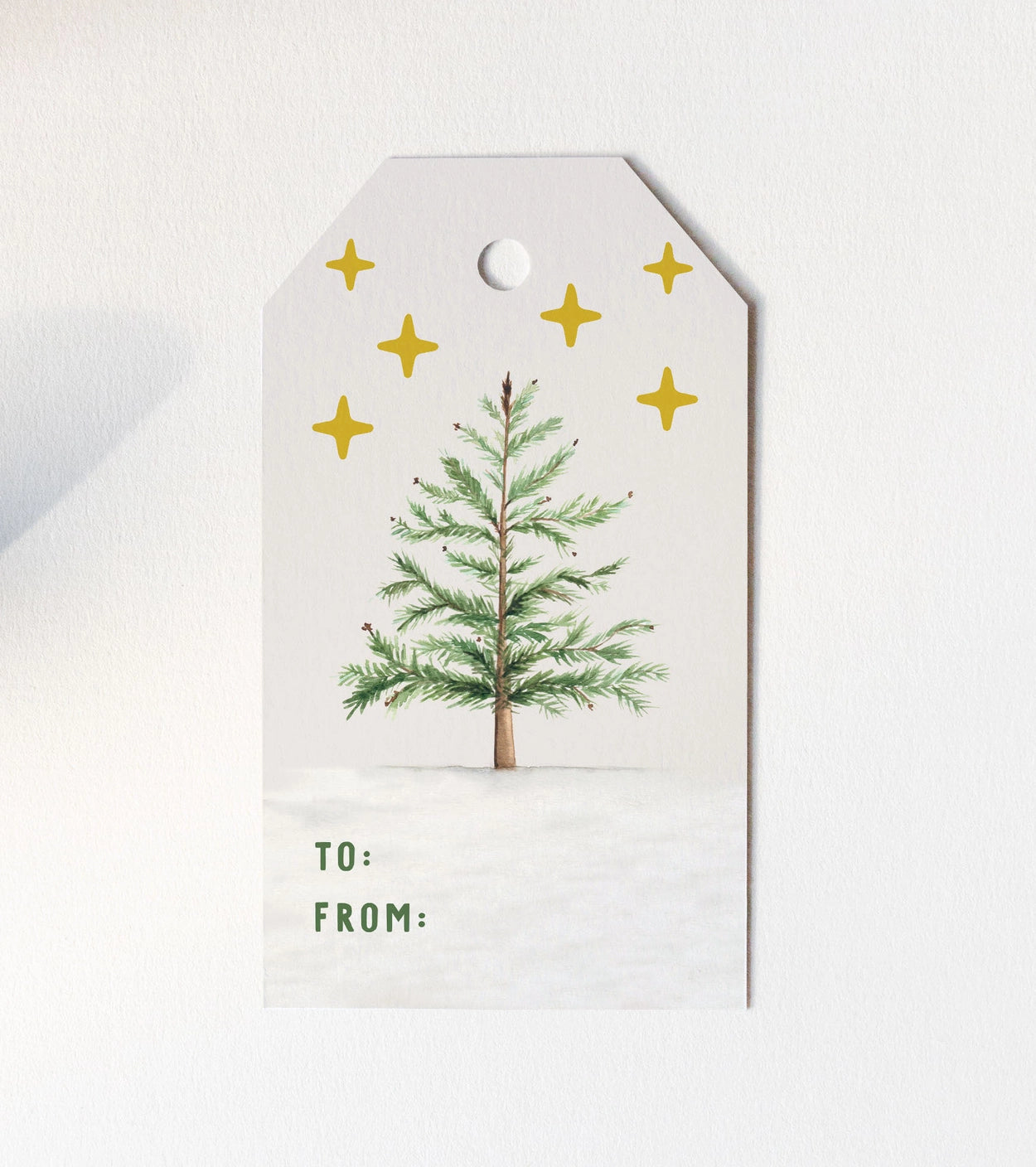 Neutral Tree Holiday Gift Tag Set