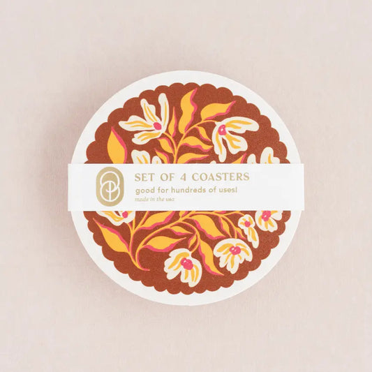 Pumpkin Spice Scalloped Coaster Set