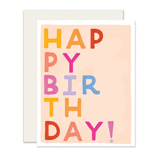 Birthday Block Letters Card