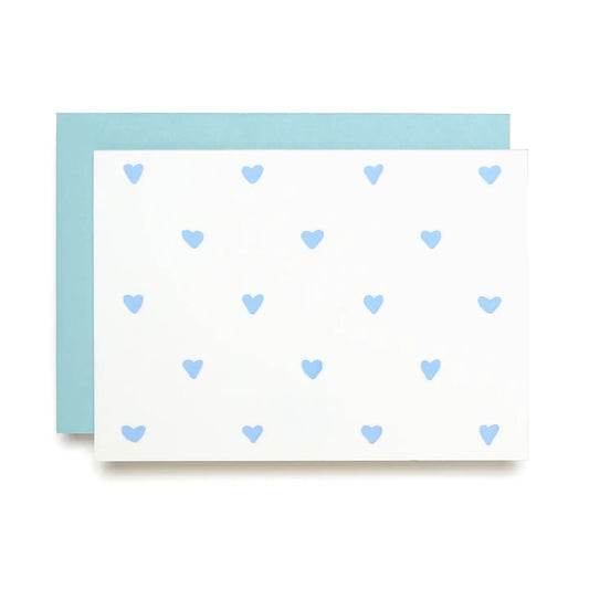 Blue Hearts Letterpress Card Box Set