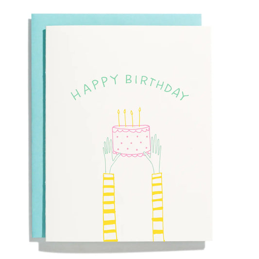 Holding Cake Birthday Card