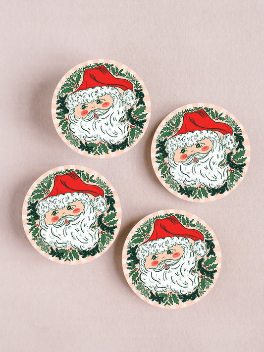 Jolly Santa Coaster Set