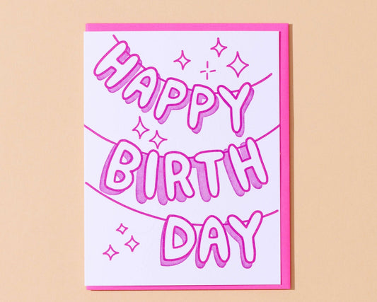 Birthday Banner Letterpress Card