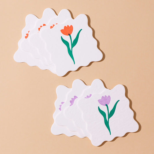 Tulips Letterpress Coaster Set